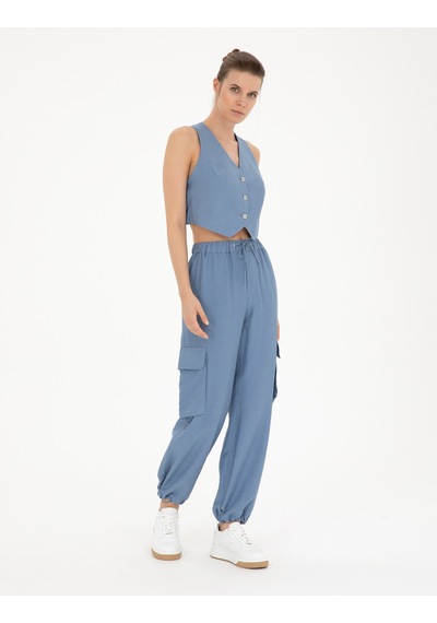 Pierre Cardin Kadın İndigo Pantolon Kanvas-chino 50284519-vr028 İndigo