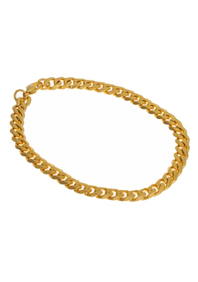 Celikchi Unisex 6 Mm Zincir Gold Renk Çelik Bileklik Gold