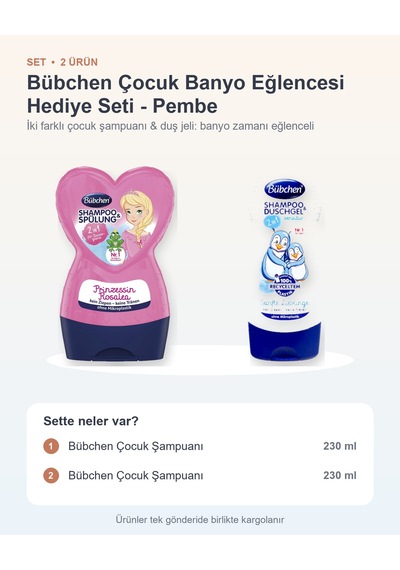 Bübchen Çocuk Banyo Eğlencesi Hediye Seti 2 Parça: Prenses Roselea + Soft Darling - Pembe