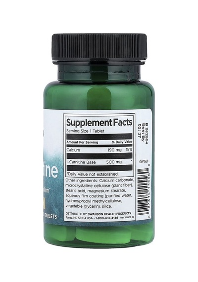 Swanson Vitamins, L-carnitine, 30 Tablets