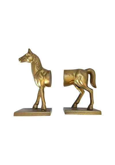 Fox Run At Dekoratif Kitap Seti,%100 Demir, 11,5 Cm X 9,5 Cm X 22,8 Cm Ağır Kitap Ayracı