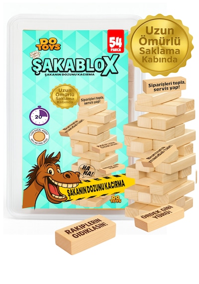 Şakablox Cezalı Denge Oyunu 54 Parça Ahşap Eğlenceli Görev Ve Şaka Oyunu