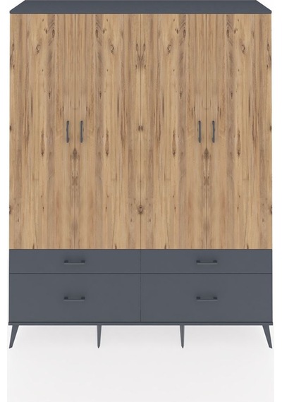 Hyperion Gardrop 10 Raflı 4 Çekmeceli 4 Kapaklı 176x44x221 Antrasit-çam/antrasit Çam/antrasit Hyperion Gardrop 10 Raflı 4 Çekmeceli 4 Kapaklı 176x44x221 Antrasit-çam/antrasit Çam/antrasit