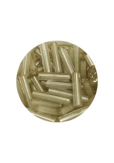 Uzun Boru Kesme Boncuk Çap 2mm Uzunluk 10 Mm - 20 Gram - Şeffaf Bej - Bnc237