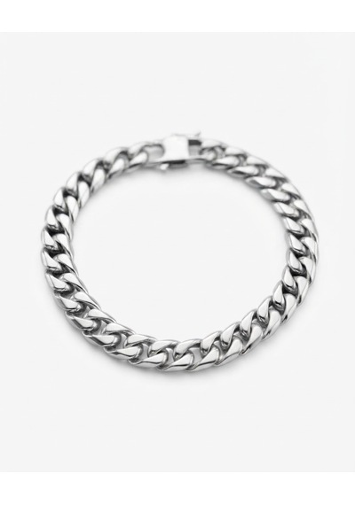 Erkek 10 Mm Çelik Bileklik Gümüş