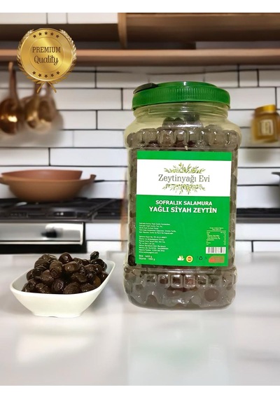 Sele Sofralık Siyah Zeytin 900 Gram Doğal Fermente Brüt 3400 Gram