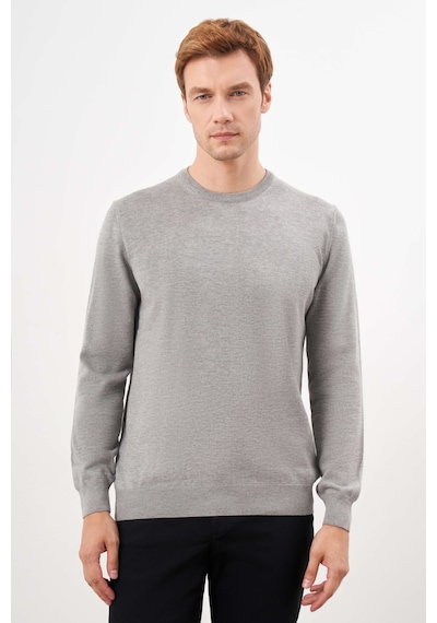 Morven Erkek Gri Basic Bisiklet Yaka Dynamic Fit Rahat Kesim Triko 26kc017006100 Gri Gri