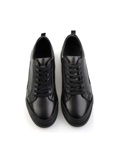 Bambi Siyah Hakiki Deri Erkek Sneaker E01549000303