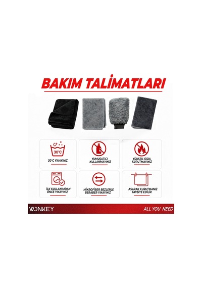 Wonkey - Mikrofiber Cam Bezi, Çok Amaçlı Cam, Toz Ve Mutfak Bezi Diğer