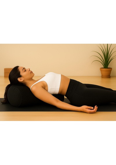 Bolster Minderi - Silindir Yoga Yastığı - Sosis Yastık Siyah