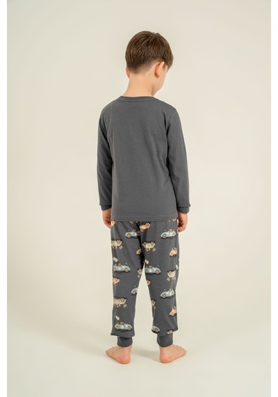 Rolypoly Erkek Çocuk The Best One Gri Uzun Kol Pijama Takım Rp3874-c-v2 Rp3874-c-v2