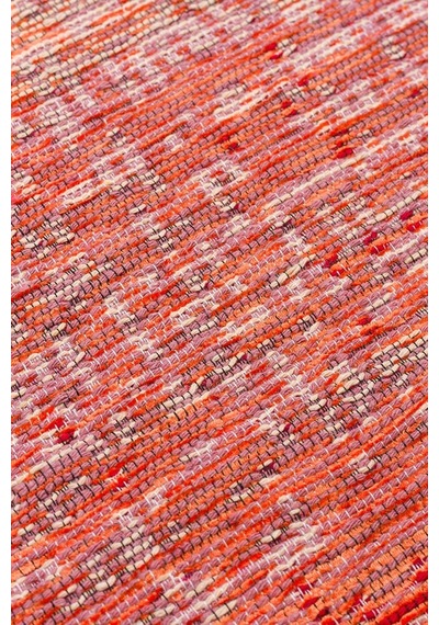 Kutnu Kılım Modern Ombre Renk Geçişli Yıkanabilir Çift Taraflı Kilim Pembe - Turuncu