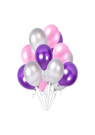 70 Adet Metalik Sedefli Mor-pembe-gümüş Helyumla Uçabilen Balon