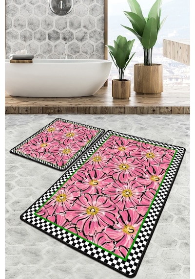 Habena Banyo Halısı Djt 2 Li Set Çok Renkli
