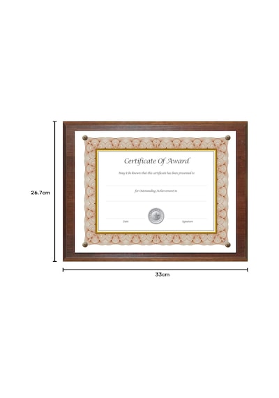 Walnut - 18811m Award-a-plaque Document Holder Acrylic/plastic 10-1/2 X 13 Walnut