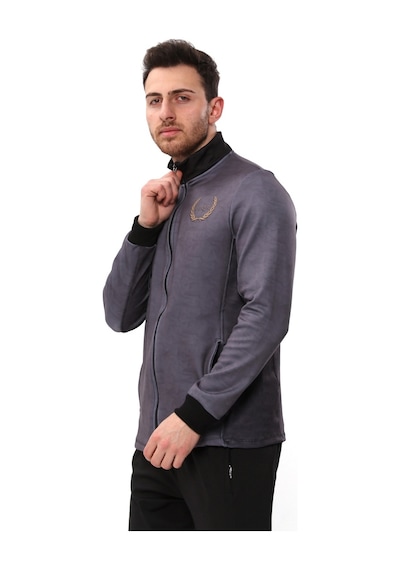 Spqr Fermuarlı Sweatshirt Medusa Gri