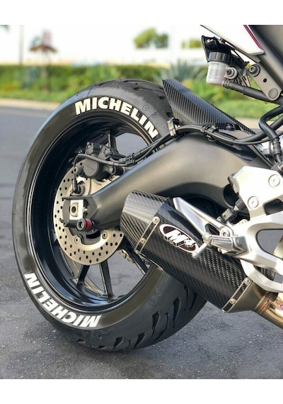 Lastik Yazısı Michelin Ürün 4 Adet Motorsiklet Ve Araba Sticker