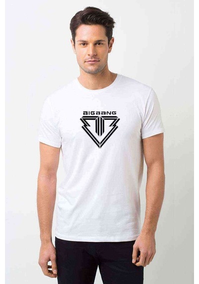 Big Bang Logo Baskılı Beyaz Erkek Tshirt