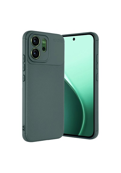 Oppo Reno 14f Uyumlu Auto Focus Karbon Kapak - Koyu Yeşil