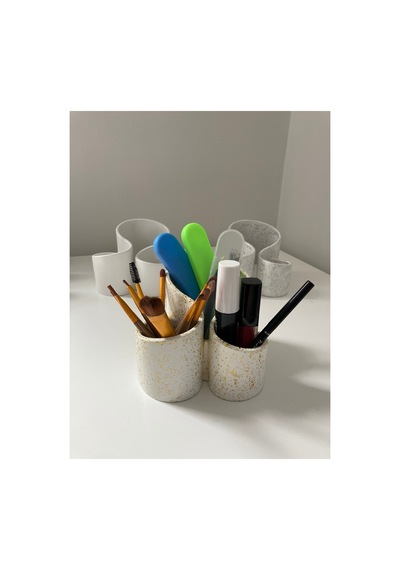 Yaldızlı Gold & Gümüş Dekoratif Çok Bölmeli Organizer, Şık Ve Kullanışlı Düzen Sağlayıcı Sarı Sarı