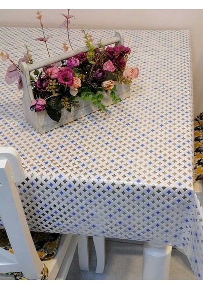 İthal Pvc Muşamba - Desenli Silinebilir Masa Örtüsü 11lace004 Renkli