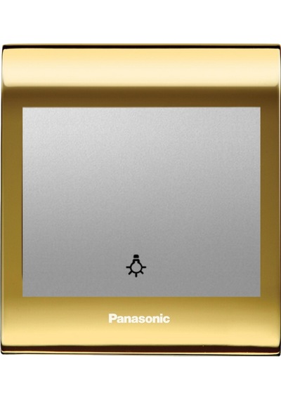 Viko Panasonic Thea Blu Light Anahtar, Çerçeve Gold+dore, Kapak Metalik Beyaz