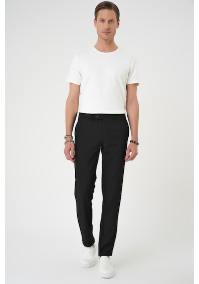 Efor Comfort Fit Gofre Dokulu Beli Lastikli Siyah Jogger Pantolon P 1177 Siyah