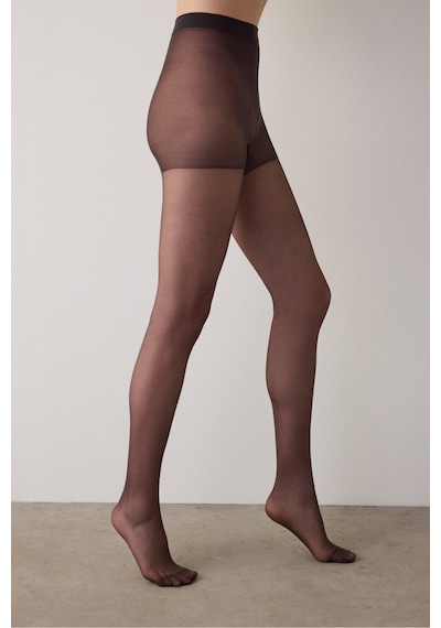 Penti Fit 15 Kızıl Siyah Külotlu Çorap