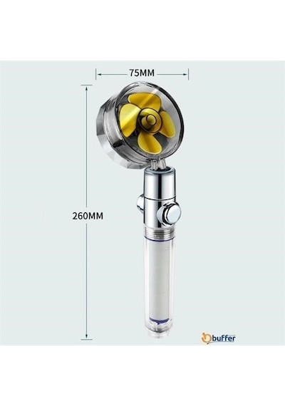 Mcg Turbo Pervaneli Ve Filtreli Su Tasarruflu 360 Derece Dönebilen Tazyikli Duş Başlığı Renkli