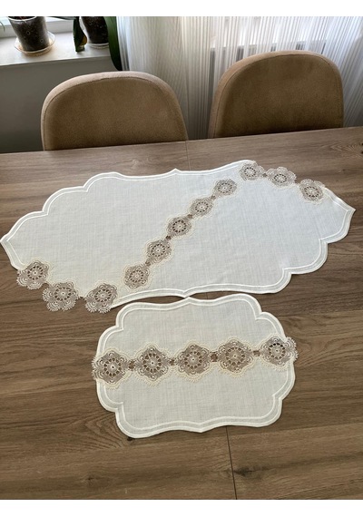 Solon Takımı Örtüsü Ekru