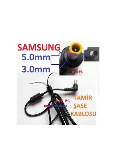 Notebook Laptop Tamir Kablosu Şase 5.0-3.0Mm Samsung Uyumlu Adaptör Tami