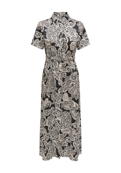 Only Kadın Onlpaula Desenli Toka Kemerli Maxi Elbise 15341613 Siyah Siyah