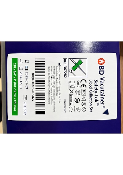 Bd Vacutainer Kelebek Set 21g 0.8 X 19 Mm X 178 Mm 50 Adet