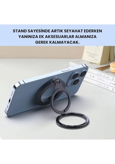 Ayrex Coofbe Yükseklik Ayarlı Katlanılabilir Magsafe Uyumlu Magnetic Çift Halkalı Telefon Standı Halka Telefon Tut Diğer