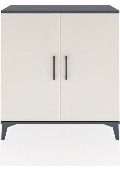 Arges Şifonyer 2 Raflı 2 Kapaklı 88x30x96 Antrasit-aytaşı Antrasit
