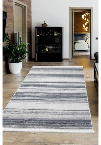 Dijidekor Halı Gri 9026 Cool Yıkanabilir Saçaklı Kesme İnce Y... Gri
