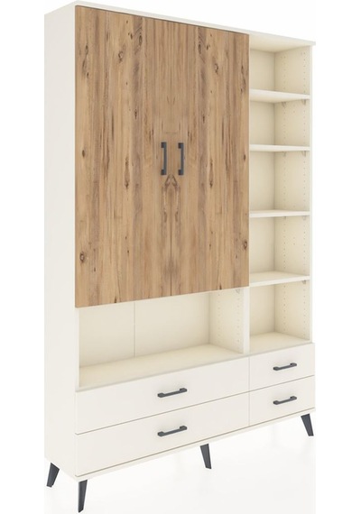 Arges Dolap 10 Raflı 4 Çekmeceli 2 Kapaklı 132x30x195 Aytaşı-... Aytaşı