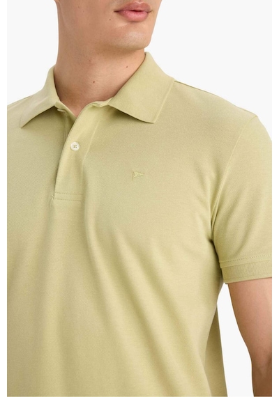DeFacto %100 Pamuk Slim Fit Dar Kesim Polo Yaka Kısa Kollu Pamuklu Nakışlı Pike Tişört E2633AX25SMKH517