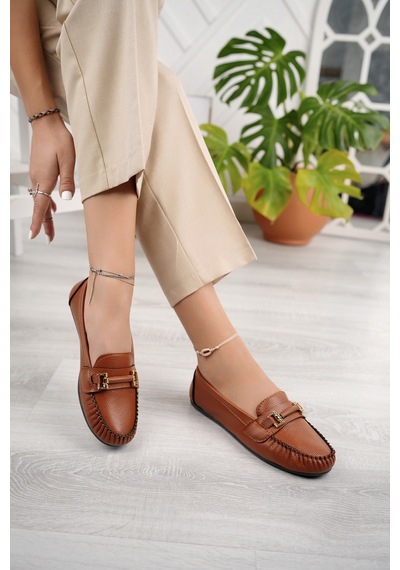 Khayt Daisy Casual Günlük Kadın Babet Ayakkabı Taba