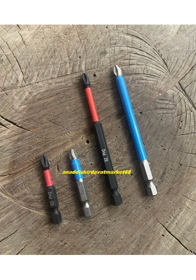 Kulkoni Kaydırmaz Vida Sıkma Ucu Ph2-50m 100m İmpact Yıldız Bits Uç Cobalt