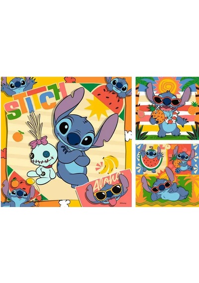 Ravensburger Çocuk Puzzle 3x49 Parça Disney Stitch Rpk120041146