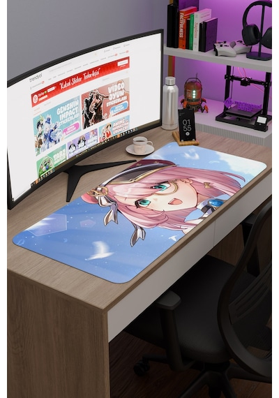 Charlotte Genshin Impact Anime Gacha V4 - 90x40 Xxl Gaming Mouse Pad Fare Altlığı
