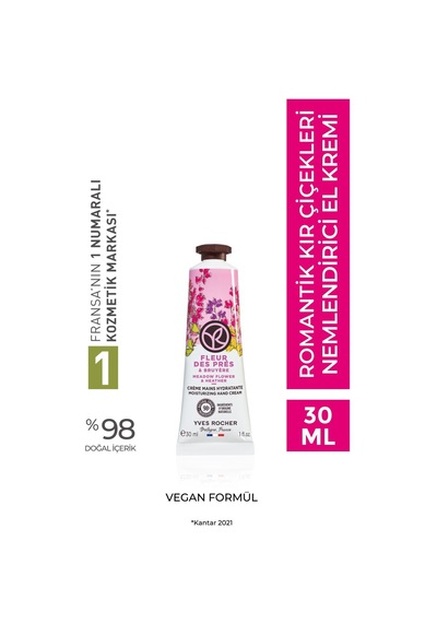Yves Rocher El Kremi- Nemlendirici Besleyici Romantik Kır Çiçekleri - Vegan -30ml