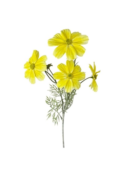 Yapay Çiçek Sarı Papatya 4çiçekli Uzun Dal 63cm Gerçeksi Doku Sarı