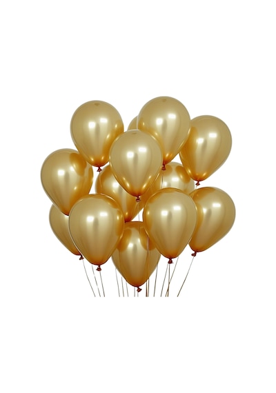 20 Adet 12 İnç 30 Cm Metalik Altın Balon Doğum Günü Süsleme Altın