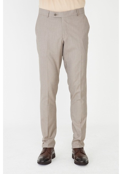 Bej Erkek Kumaş Pantolon Modern Kesim Klasik Pantolon Bej