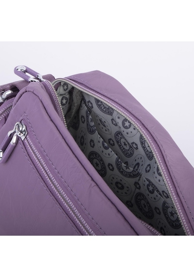 Nas Bag Kadın Spor Çok Gözlü Su Geçirmez Hafif Mini Çanta Mor 22x16 Cm Mor