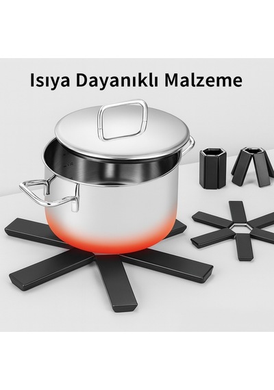 Katlanabilir Isıya Dayanıklı Nihale Tencere & Çaydanlık Altlığı Silikon Diğer