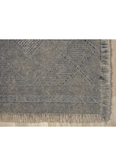 Carpetrium Antique Spt Stone - Dört Tarafı Saçaklı Pamuklu Yıkanabilir Kilim