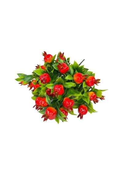 3lü Set Yapay Nar Demeti Yapay Çiçek 30 20cm Yeşil Yapraklı